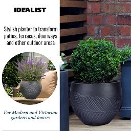 IDEALIST Lite Leaf Embossed Ball Planter