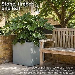 IDEALIST Lite Square Box Contemporary Light Concrete Planter