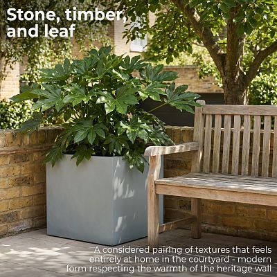IDEALIST Lite Square Box Contemporary Light Concrete Planter