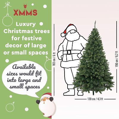 XMMS Birmingham Artificial Christmas Tree with Tree Skirt & Cotton Gloves Mixed Pine and Fir Green N