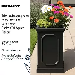 IDEALIST Lite Faux Lead Chelsea Light Concrete Tall Square Planter