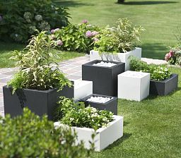 PURE Cube Outdoor Fiberglass Planter