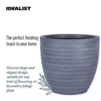 IDEALIST Lite Plaited Style Round Planter Outdoor Plant Pot