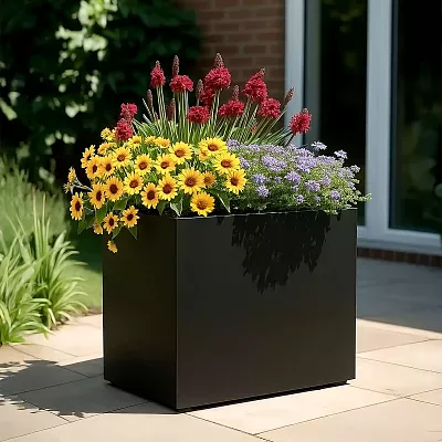 IDEALIST Lite Contemporary Light Concrete Trough Planter