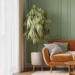 IDEALIST Lite Plaited Style Cylinder Planter on Legs, Round Pot Plant Stand Indoor