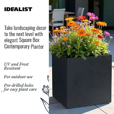 IDEALIST Lite Square Box Contemporary Light Concrete Planter