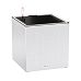 LECHUZA CANTO Stone Low LED Square Poly Resin Self-watering Planter