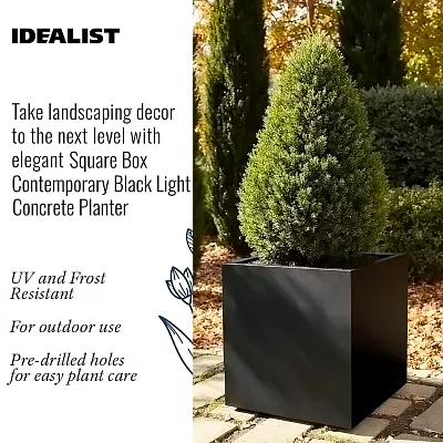 IDEALIST Lite Square Box Contemporary Light Concrete Planter