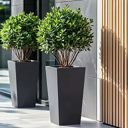 IDEALIST Lite Tall Tapered Contemporary Light Concrete Planter Set