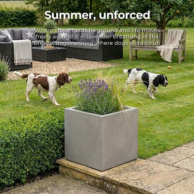 IDEALIST Lite Square Box Contemporary Light Concrete Planter