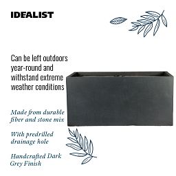 IDEALIST Lite Contemporary Light Concrete Trough Planter