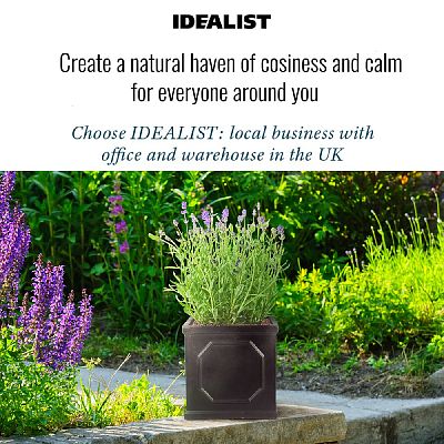 IDEALIST Lite Faux Lead Chelsea Box Square Light Concrete Planter
