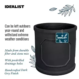 IDEALIST Chelsea Light Concrete Cylinder Garden Planter