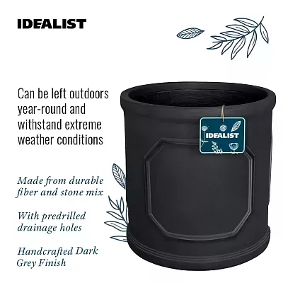 IDEALIST Chelsea Light Concrete Cylinder Garden Planter