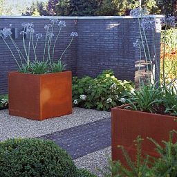 Andes Cube Corten Steel Outdoor Planter