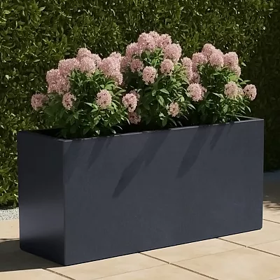 IDEALIST Lite Contemporary Light Concrete High Trough Planter Set