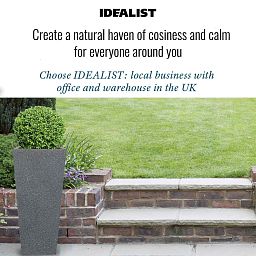 IDEALIST Lite Textured Concrete Effect Tall Tapered Outdoor Planter