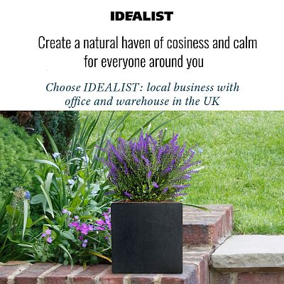 IDEALIST Lite Square Box Contemporary Light Concrete Planter