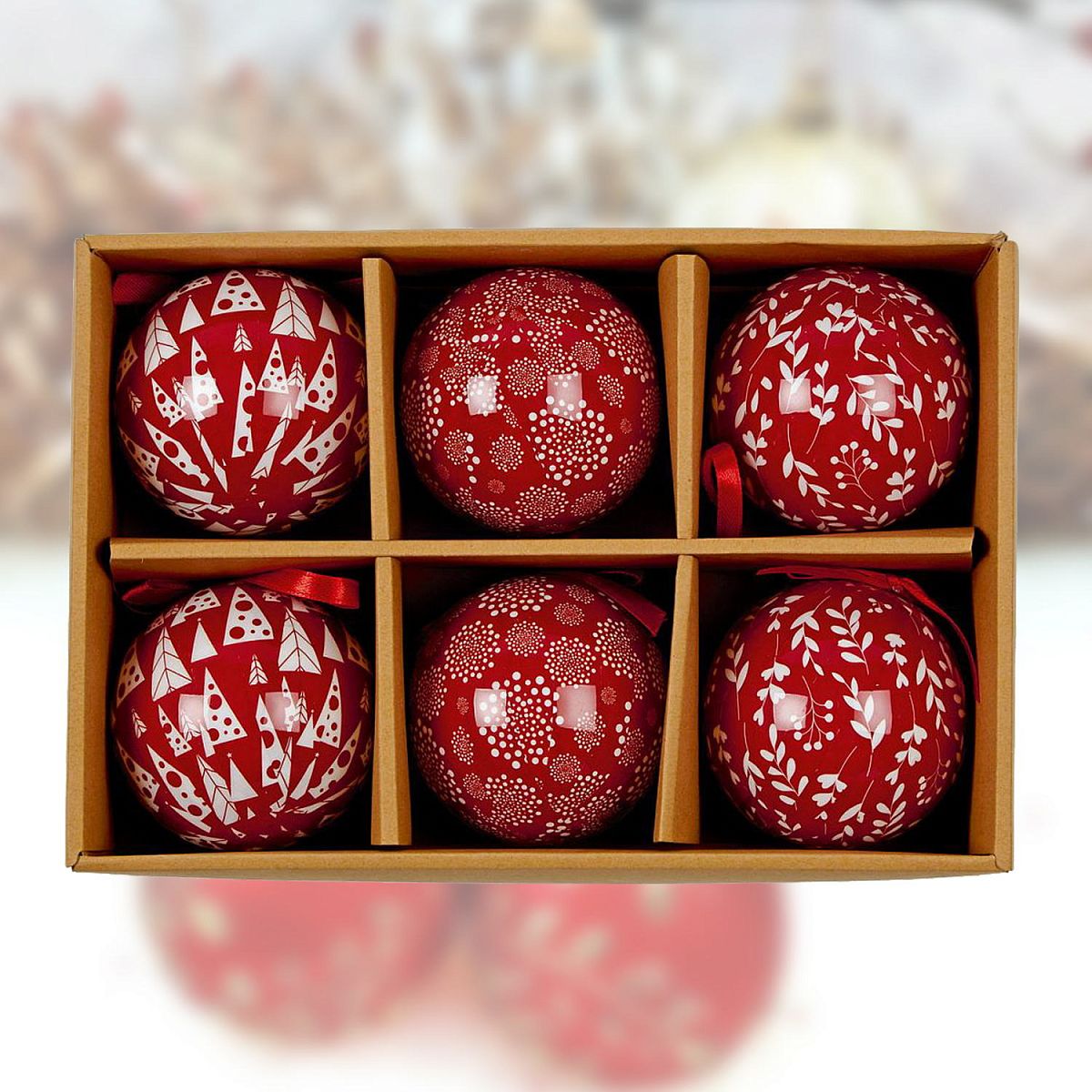 Christmas Tree Baubles Skandi Decoupage Balls