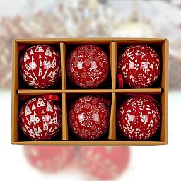 Christmas Tree Baubles Skandi Decoupage Balls