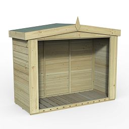 Outdoor Wooden Overlap Presssure Treated Apex Log Store by Forest Garden
