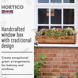Rustic Scandinavian Redwood Window Box Outdoor Planter Made in UK by HORTICO