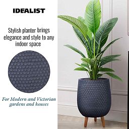 IDEALIST Lite Honeycomb Style Egg Planter on Legs, Round Pot Plant Stand Indoor