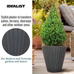 IDEALIST Lite Vintage Ribbed Round Vase Outdoor Planter