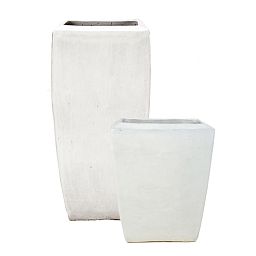 Ceramic De Luxe Square Tall Planter Pot In/Out