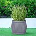 IDEALIST Lite Vertical Ribbed Vintage Style Barrel Round Planter