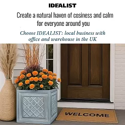 IDEALIST Lite Faux Lead Lattice Planter Light Concrete Square Box