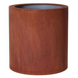 Cortenstyle Standard Topper on Wheels Round Planter IN\OUT
