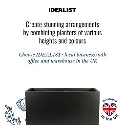 IDEALIST Lite Contemporary Light Concrete Trough Planter Set