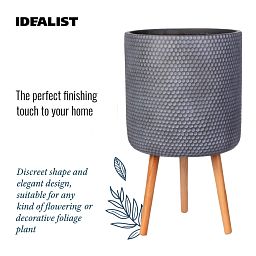 IDEALIST Lite Honeycomb Style Cylinder Planter on Legs, Round Pot Plant Stand Indoor