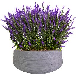 IDEALIST Lite Ribbed Light Concrete Bowl Planter