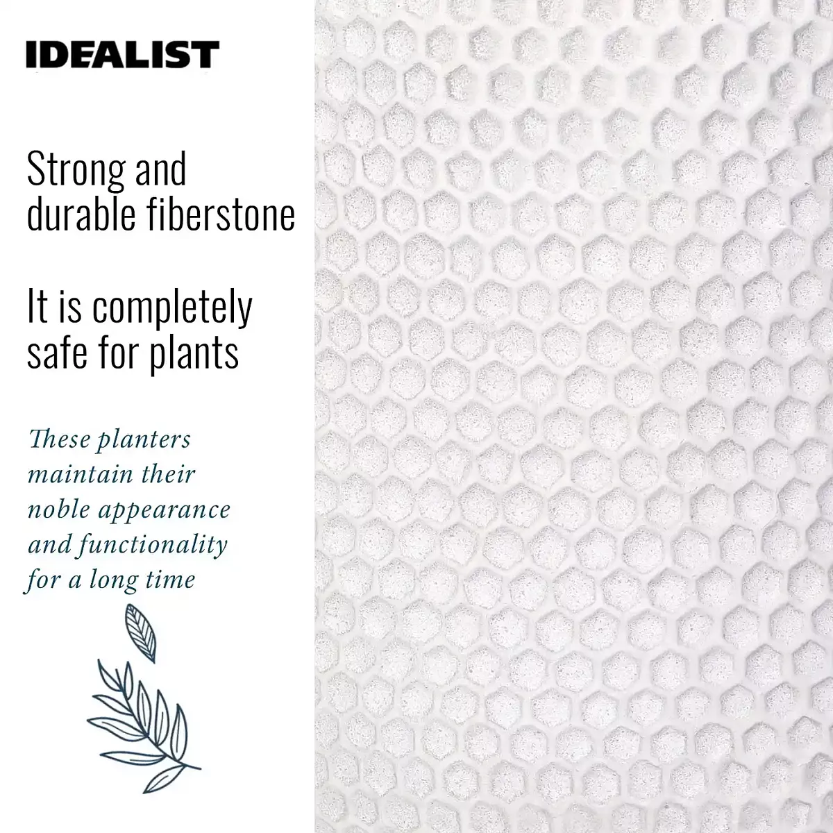 IDEALIST Lite Honeycomb Style Bowl Planter on Legs, Round Pot Plant Stand Indoor