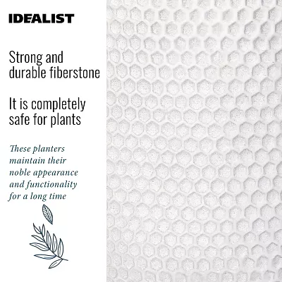 IDEALIST Lite Honeycomb Style Cylinder Planter on Legs, Round Pot Plant Stand Indoor