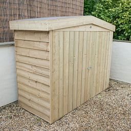 Installed Outdoor Pressure Treated Wooden Overlap Apex Outdoor Store by Forest Garden