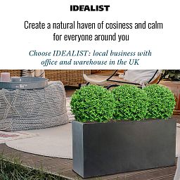 IDEALIST Lite Contemporary Light Concrete High Trough Planter