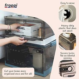 Collapsible Hard Plastic Multi-purpose Storage Box for Toys, Shoes, Clothes by Froppi