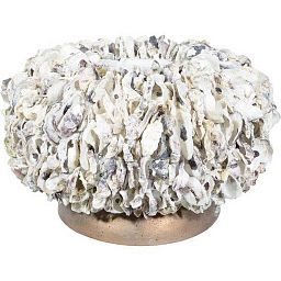 OYSTER SHELL Round Fiberglass Planter