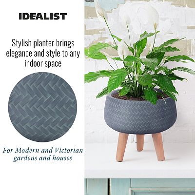 IDEALIST Lite Plaited Style Bowl Planter on Legs, Round Pot Plant Stand Indoor IDEALIST Lite Plaited Style Bowl Planter on Legs, Round Pot Plant Stand Indoor