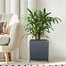IDEALIST Lite Hammered Stone Style Square Indoor Planter on Metal Stand