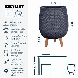 IDEALIST Lite Honeycomb Style Egg Planter on Legs, Round Pot Plant Stand Indoor