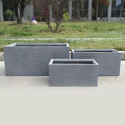 IDEALIST Lite Ribbed Light Concrete Trough Planter