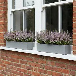 IDEALIST Lite Window Box Light Concrete Planter Set