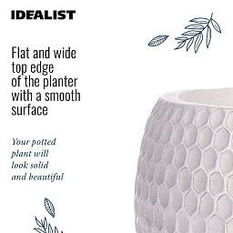 IDEALIST Lite Honeycomb Style Bowl Planter on Legs, Round Pot Plant Stand Indoor