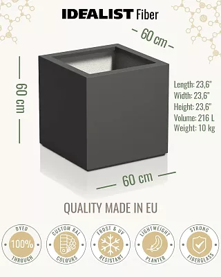 PURE Cube Outdoor Fiberglass Planter