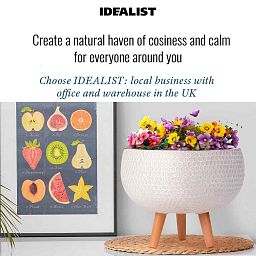 IDEALIST Lite Honeycomb Style Bowl Planter on Legs, Round Pot Plant Stand Indoor