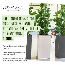 LECHUZA CANTO High Square Tall Poly Resin Self-watering Planter